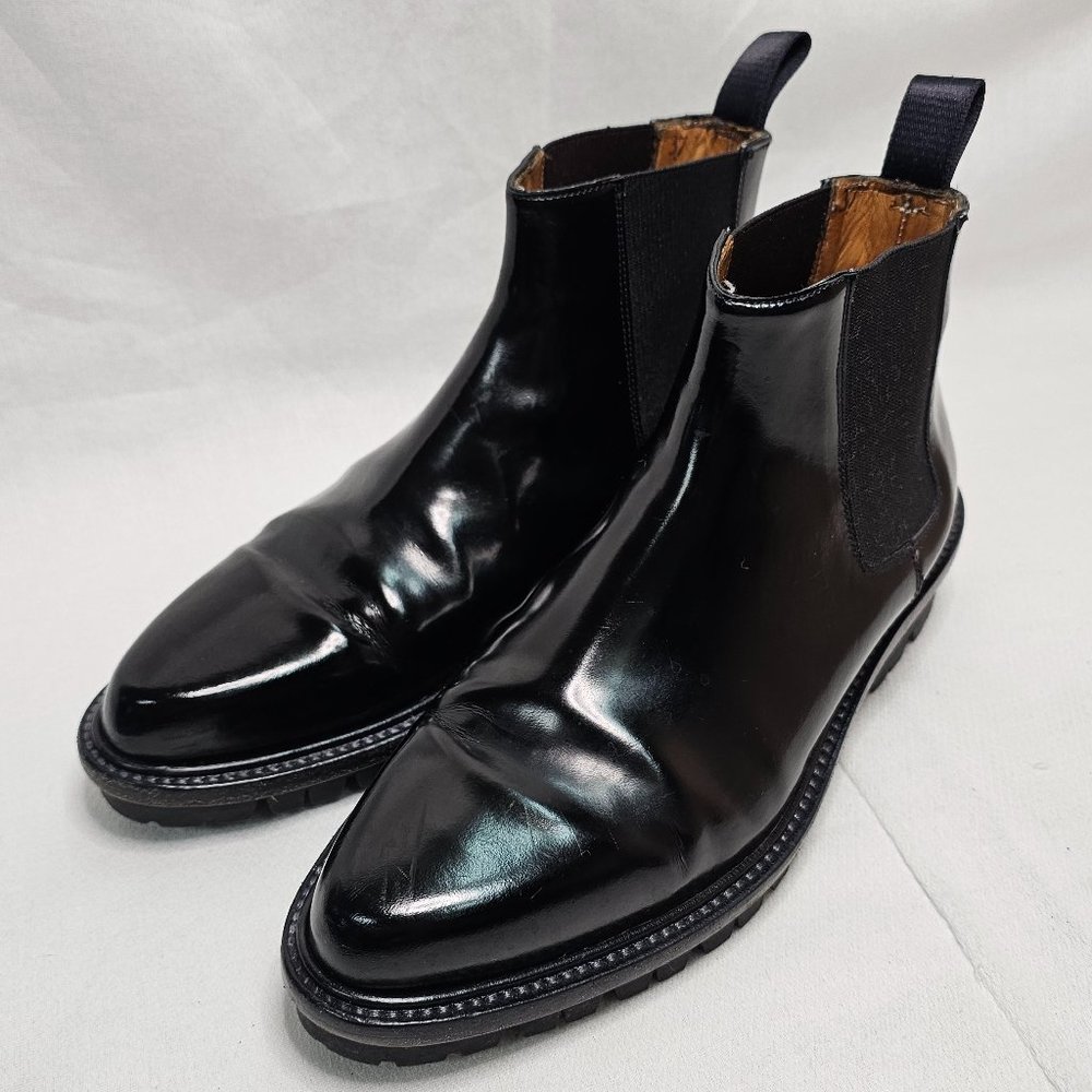 Creatures of Comfort Chelsea 6" Ankle Black Leather Boots Pull On Womens Size 37
